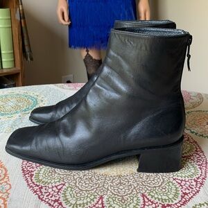 Stuart Weitzman Black Leather Ankle Boots